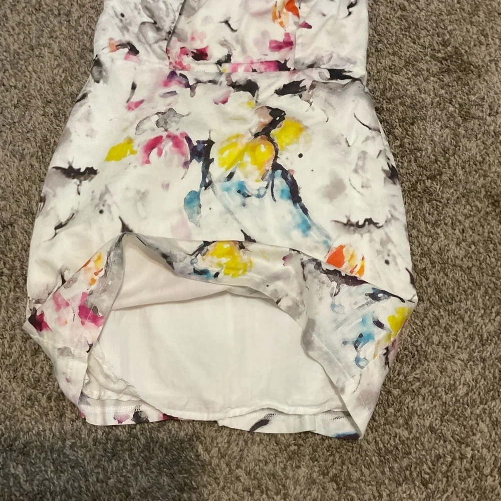 Aryn K Watercolor Floral sleeveless dress. Size small